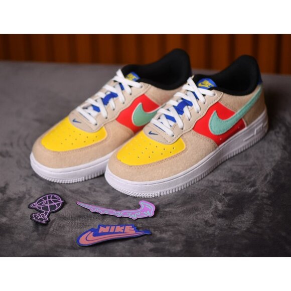 New! Size: 3 Kid |Nike Air Force 1 Low Multi-Color Velcro| DZ2807-100 RARE SIZE - Picture 13 of 16